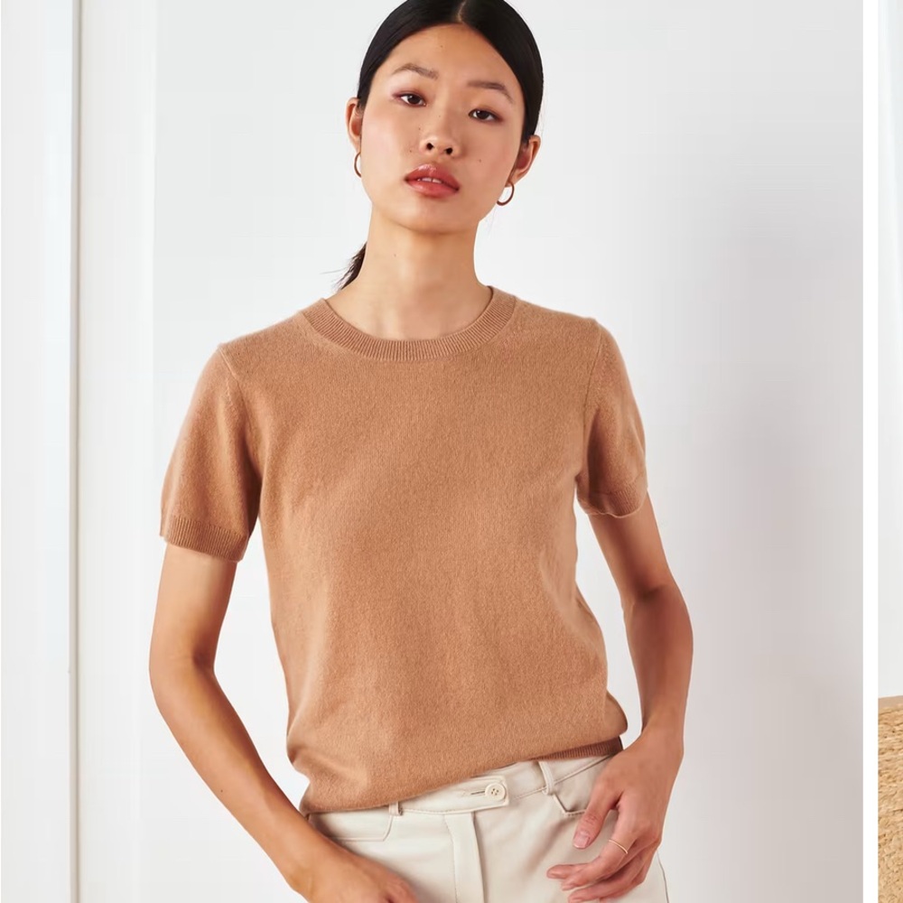Quince Mongolian Cashmere Camel Knit Top